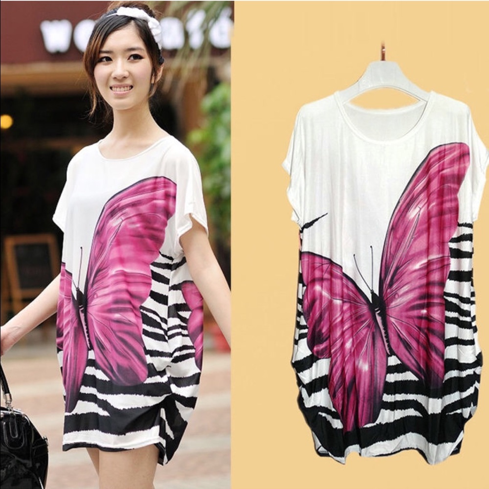 COPY - Butterfly Print Tunic Sz M/L